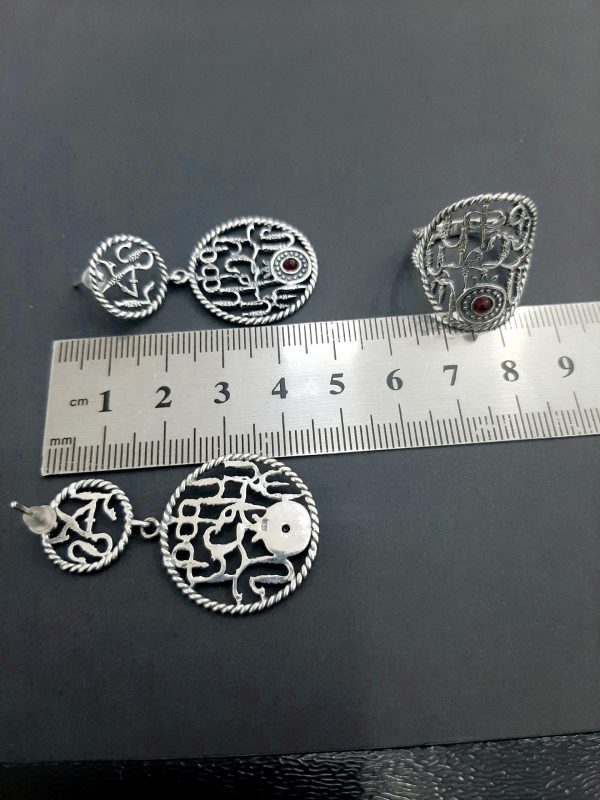 silver set 925 with the Armenian alphabet depicted