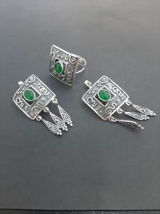 silver jewelry with natural stone