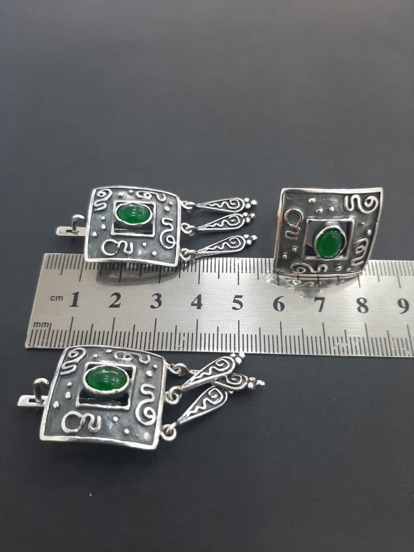silver jewelry with natural stone