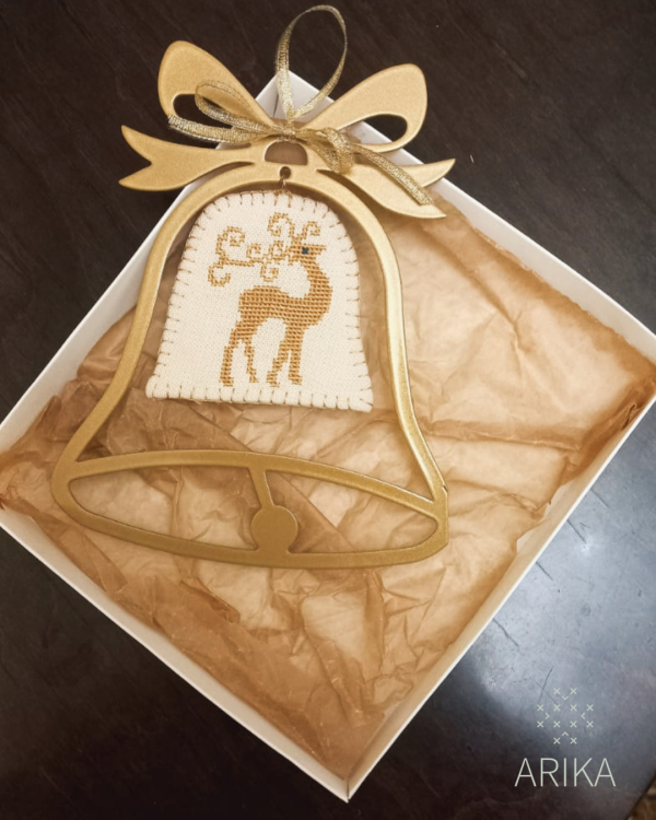 Deer Embroidered Christmas Ornament