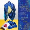 "Armenian Prayer" Blue Silk Scarf