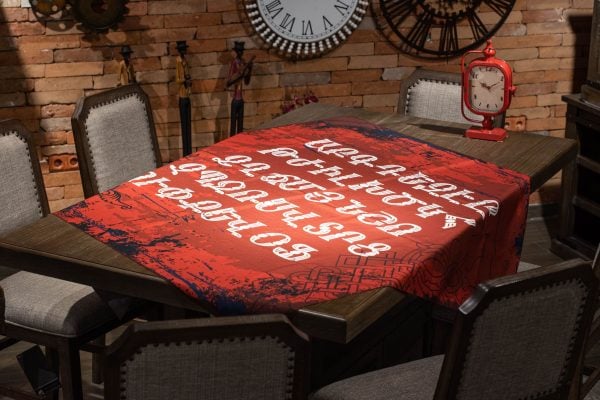 "Red Alphabet" Table Cloth