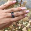 Garnet ring , Sterling silver 925 red stone band ring , Handmade Armenian