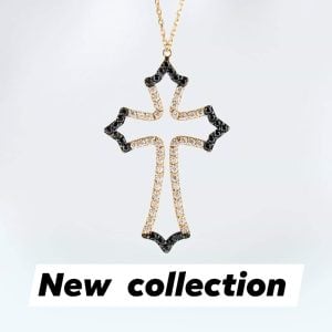 Colorful beautiful two tones cross necklace
