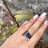 Sterling Silver Blue Sapphire Gothic Ring