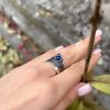 Sterling Silver Blue Sapphire Gothic Ring