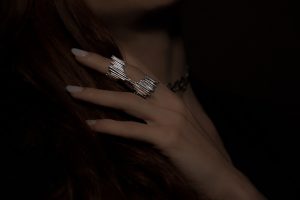 Sterling silver full finger ring “Symphony”