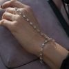 "Justina" Sterling Silver Ring-Chain Bracelet