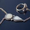 “Full Moon” Sterling Silver Ring-Chain Bracelet