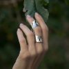 Sterling silver full finger ring "Nila"