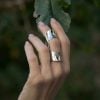 Sterling silver full finger ring "Nila"