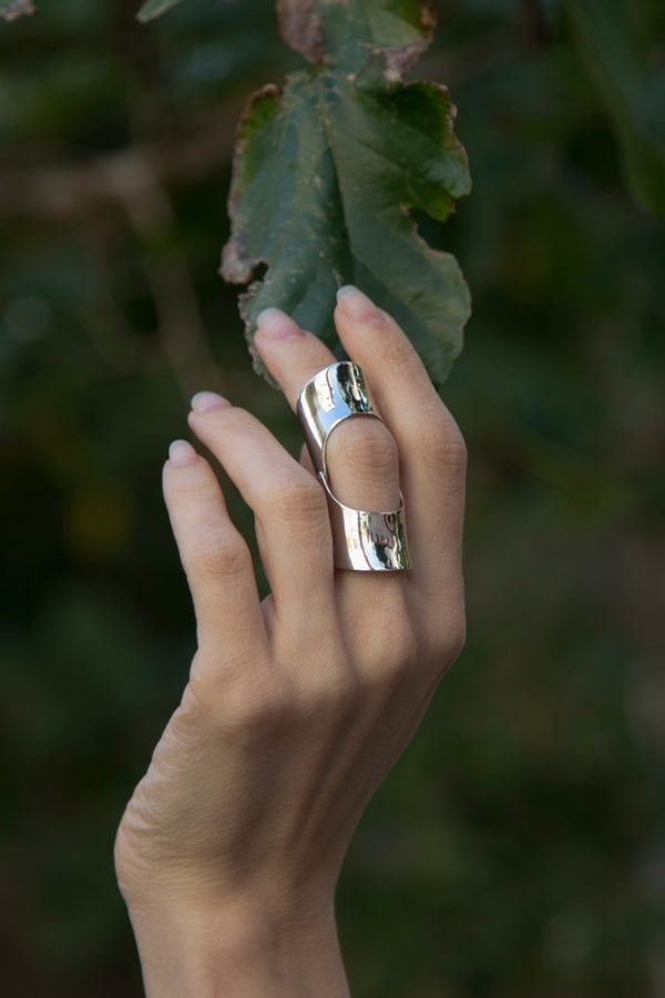 "Nila" Sterling Silver Full Finger Ring