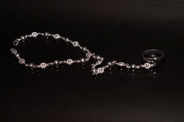 “Lamara” Sterling Silver Ring-Chain Bracelet