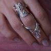 Sterling silver full finger ring "Lily"