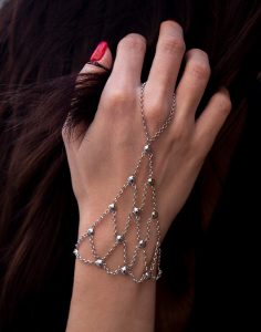 Sterling silver hand chain “Constellation”