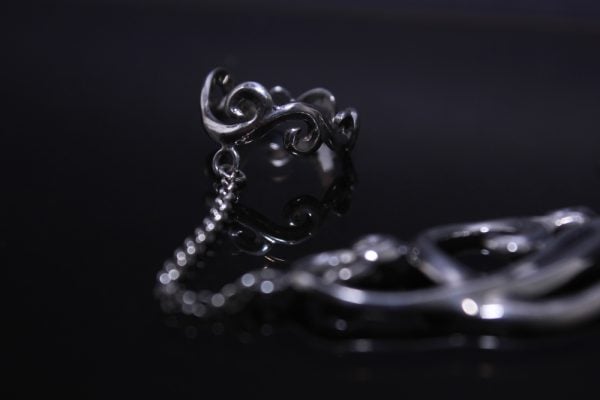 "Filigree" Sterling Silver Ring-Chain Bracelet