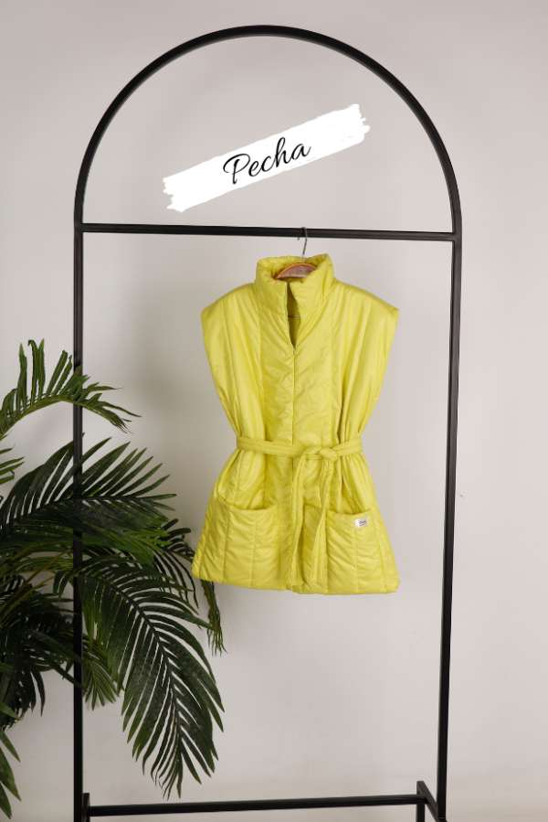 Lemon Yellow Sleeveless Jacket