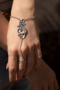 Sterling silver ring-chain bracelet “Filigree”