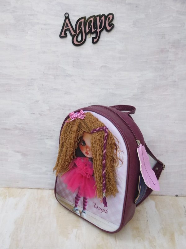 Kids Backpack with Doll Print