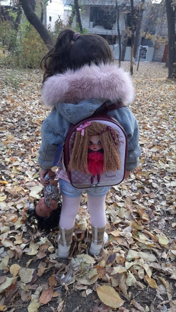 Kids Backpack with Doll Print