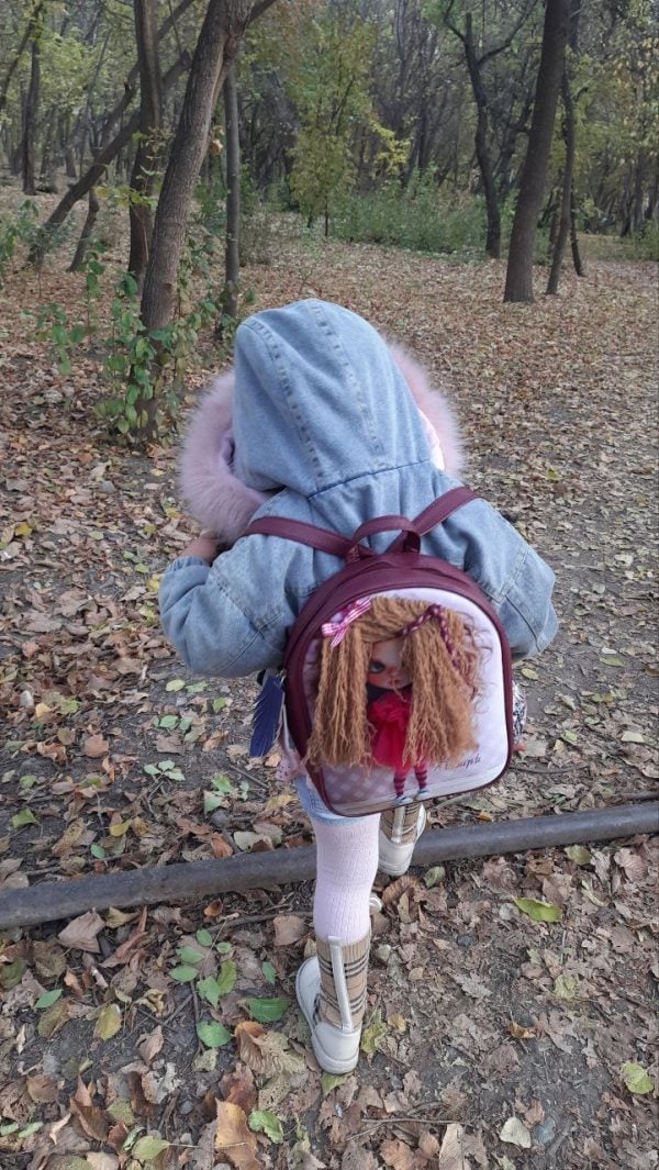 Kids Backpack with Doll Print