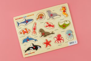 Xaxalove Learning the World – Sea Animals, Cognitive Board Game – Develop Skills and Spark Creativity in Armenian
