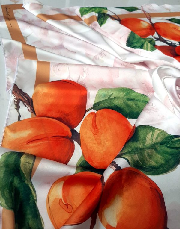 VANECI Scarf Apricot with flowers