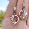 Sterling Silver 925 Armenian POMEGRANATE Jewellery Set