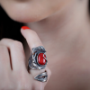 Best gift with natural red coral | Sterling silver jewelry by Shahinian