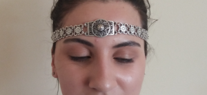 Flowery Central Star Forehead Silver Plated, Armenian Headpiece