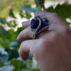 Exclusive silver ring with natural amethyst druzy | handmade by Shahinian jewelry