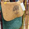 Green and brown handmade big bag with the Armenian pattern Tree of life