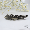 Silver Hair Clip/Barrette "Feather"