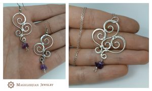 Silver set | earrings and pendant