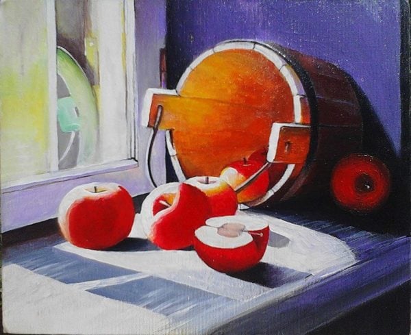 Apple Still Life-Acrylic on Paper