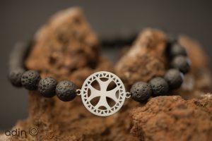 “Hur” Sterling Silver Bracelet with Volcanic Stones