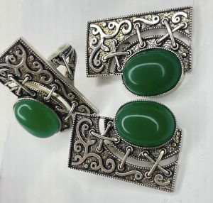 Jade (Nephrite) Silver Set