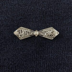 Silver filigree handmade brooch