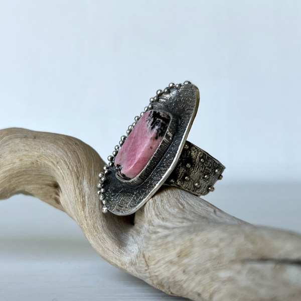 Rhodonite Silver Ring