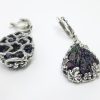 "Grapes" Sterling Silver Druzy Rainbow Carborundum Long Earrings