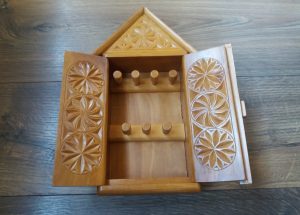 Armenian Home Wooden Key Box with Eternity Symbols, Eternity Key Box