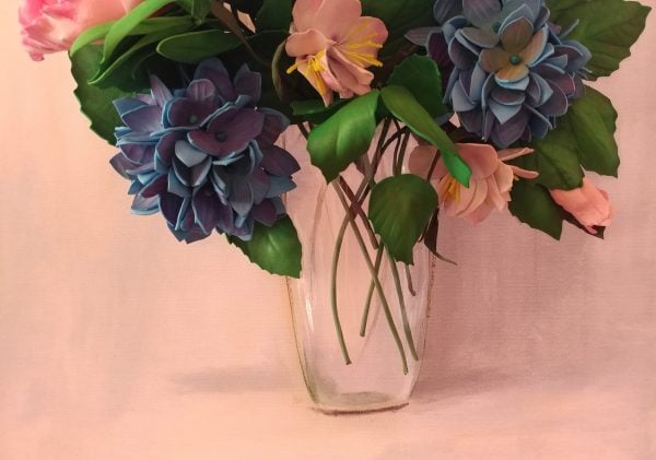 3D Wall Art "Hydrangeas and Peonies in the Glass Vase"