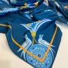 Blue Silk Scarf with Armenian Ornaments