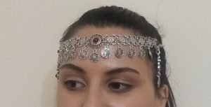 Eternity Forehead Flowery Silver Plated Drop, Armenian Headpieces Drop, Pomegranate Forehead Eternity