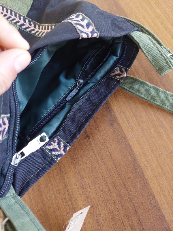 Black/Green Cotton Bag