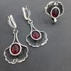 Sterling Silver Garnet Jewelry Set