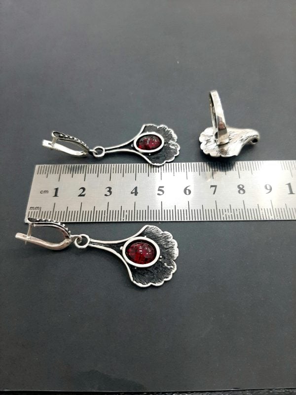 Sterling Silver Garnet Jewelry Set