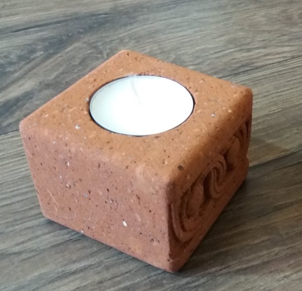 Tuff Stone Grape/Pomegranate Candle Holder