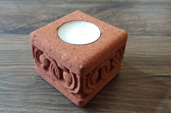 Tuff Stone Grape/Pomegranate Candle Holder