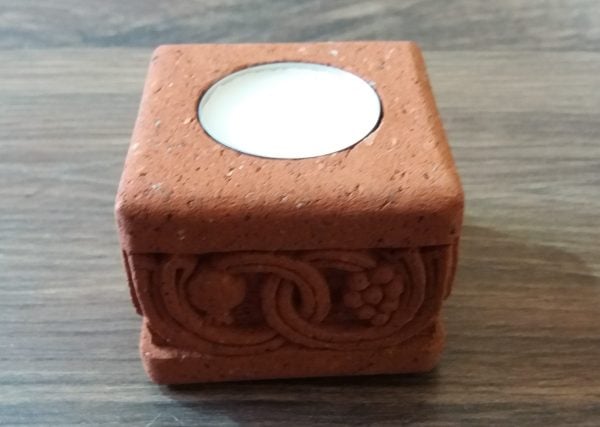 Tuff Stone Grape/Pomegranate Candle Holder